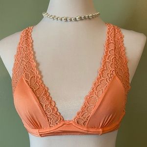 Aerie orange underwire lace bra 32B new